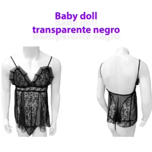 Baby doll transparente negro